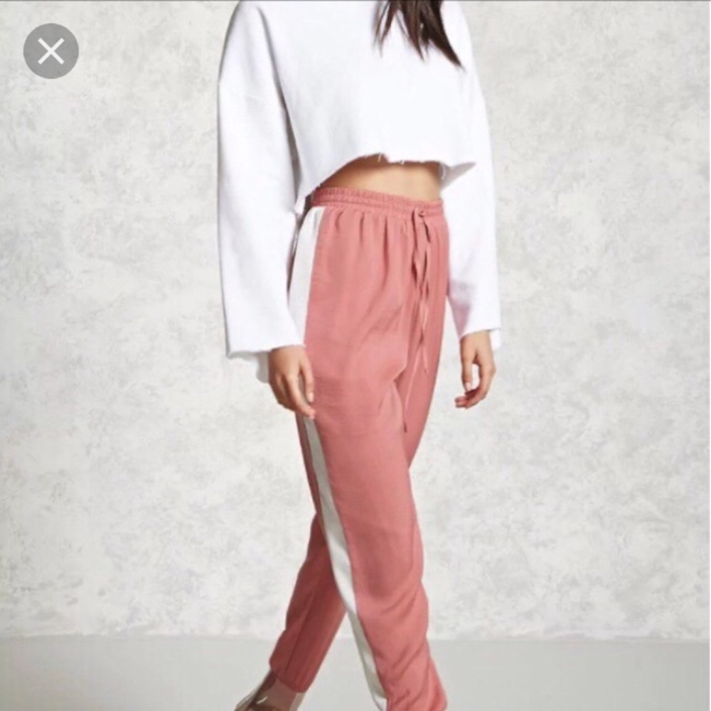 Forever 21 Blush Satin Joggers